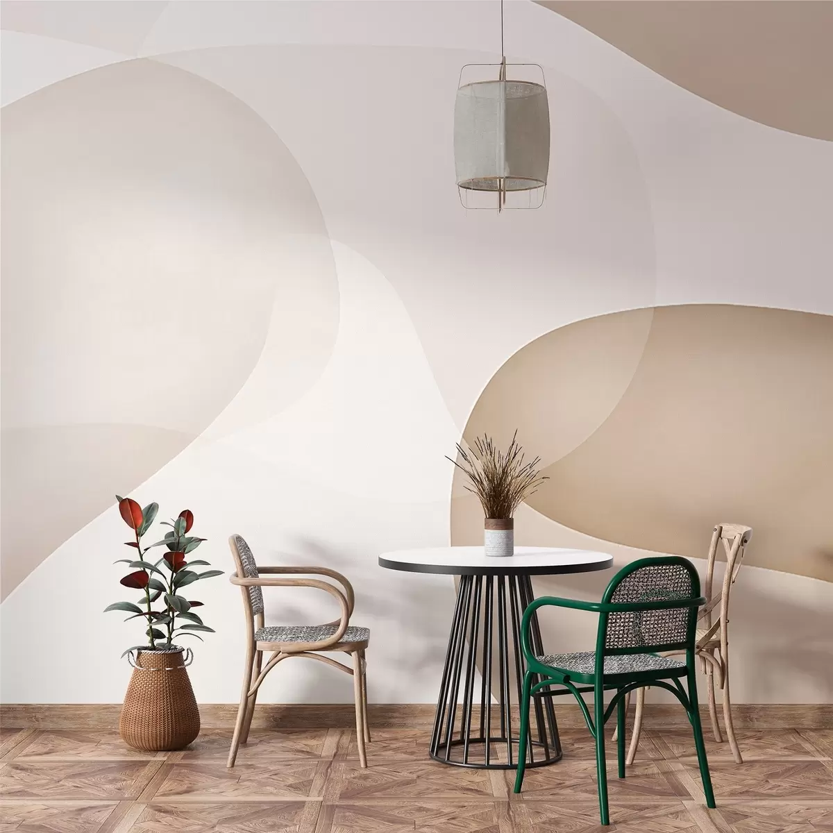 wall murals Abstracted mountain silhouettes w03366