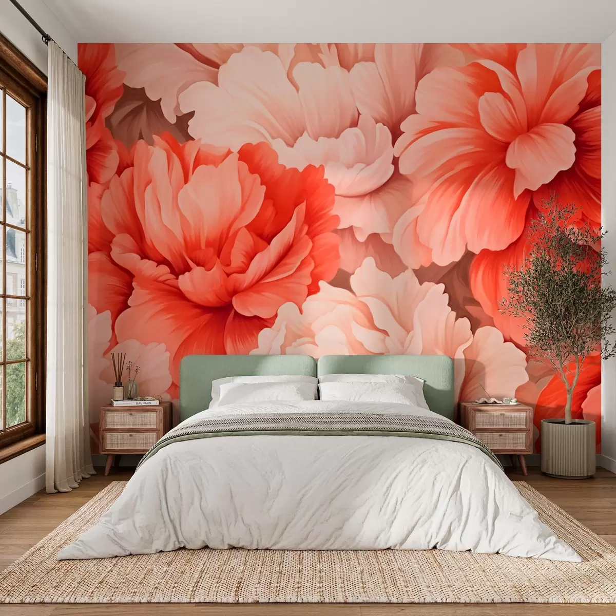 wall murals Lush peonies w03370