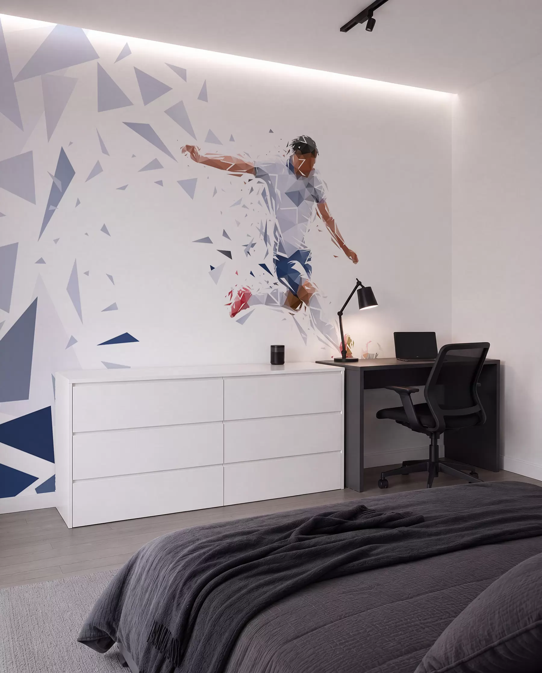 wall murals Football in Angular Motion w03289