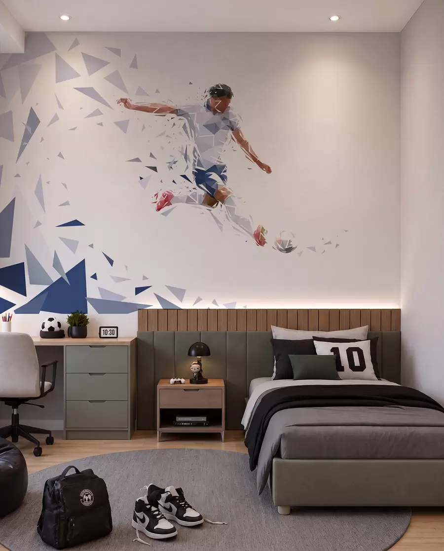 wall murals Football in Angular Motion w03289