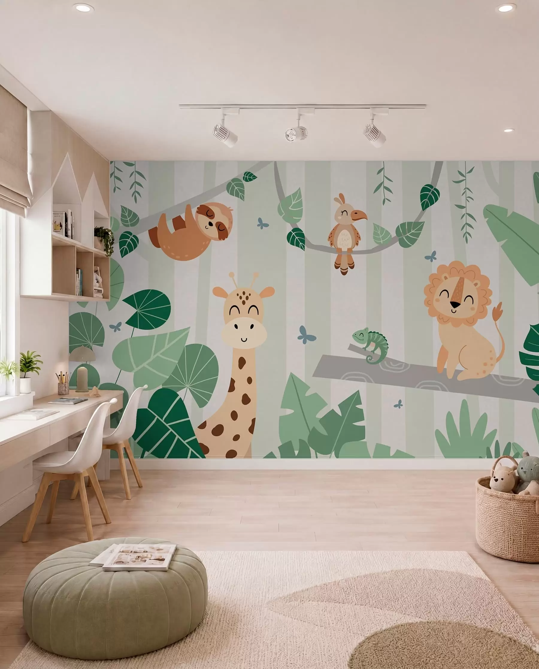 wall murals Safari Friends in the Trees w03376v1