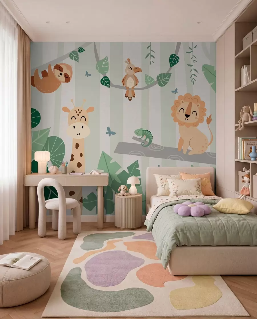 wall murals Safari Friends in the Trees w03376v1