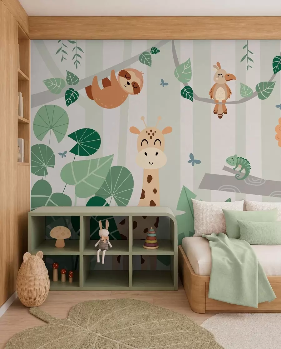 wall murals Safari Friends in the Trees w03376v1