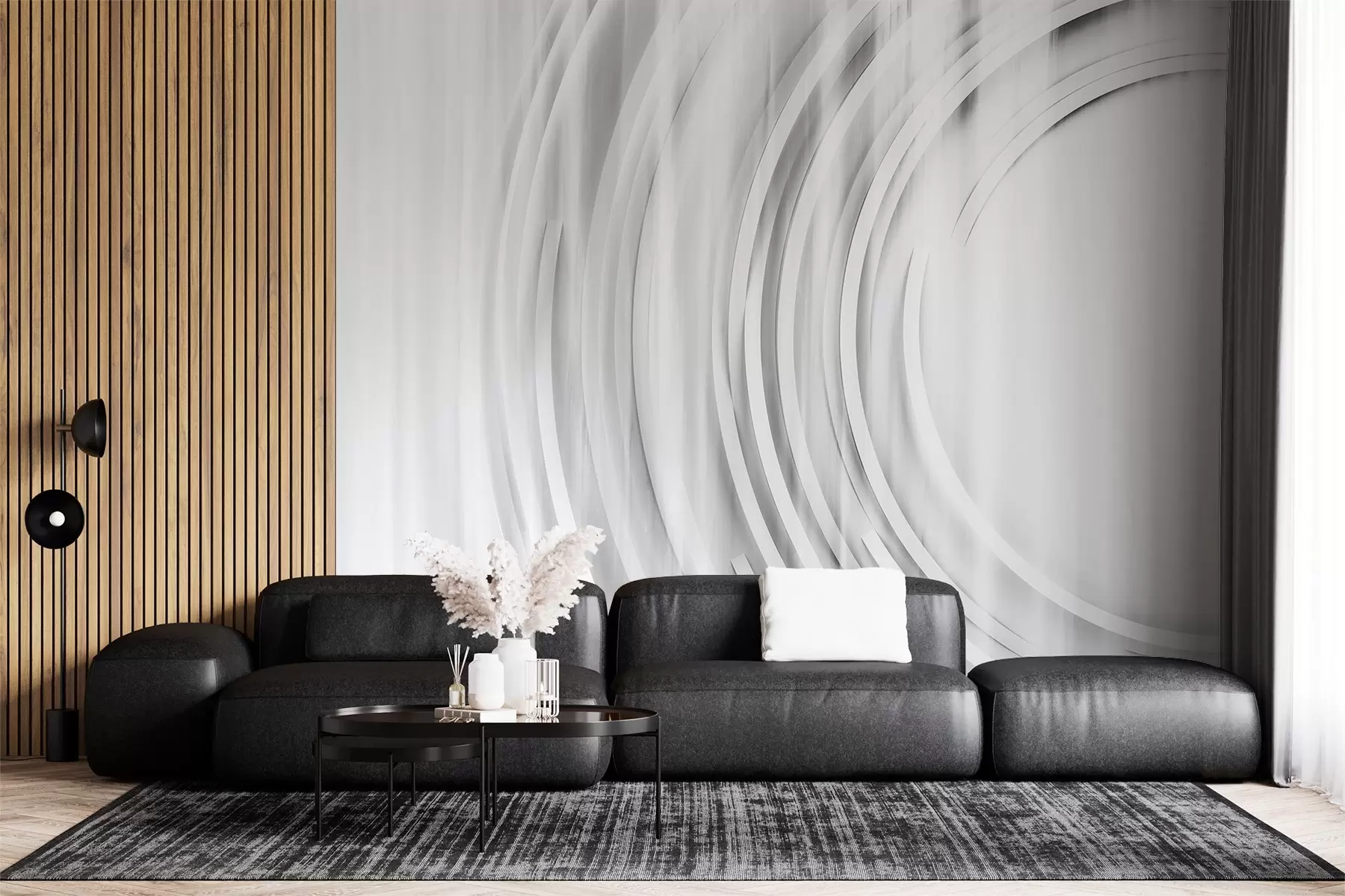 wall murals Abstract chaotic rings w08929v2