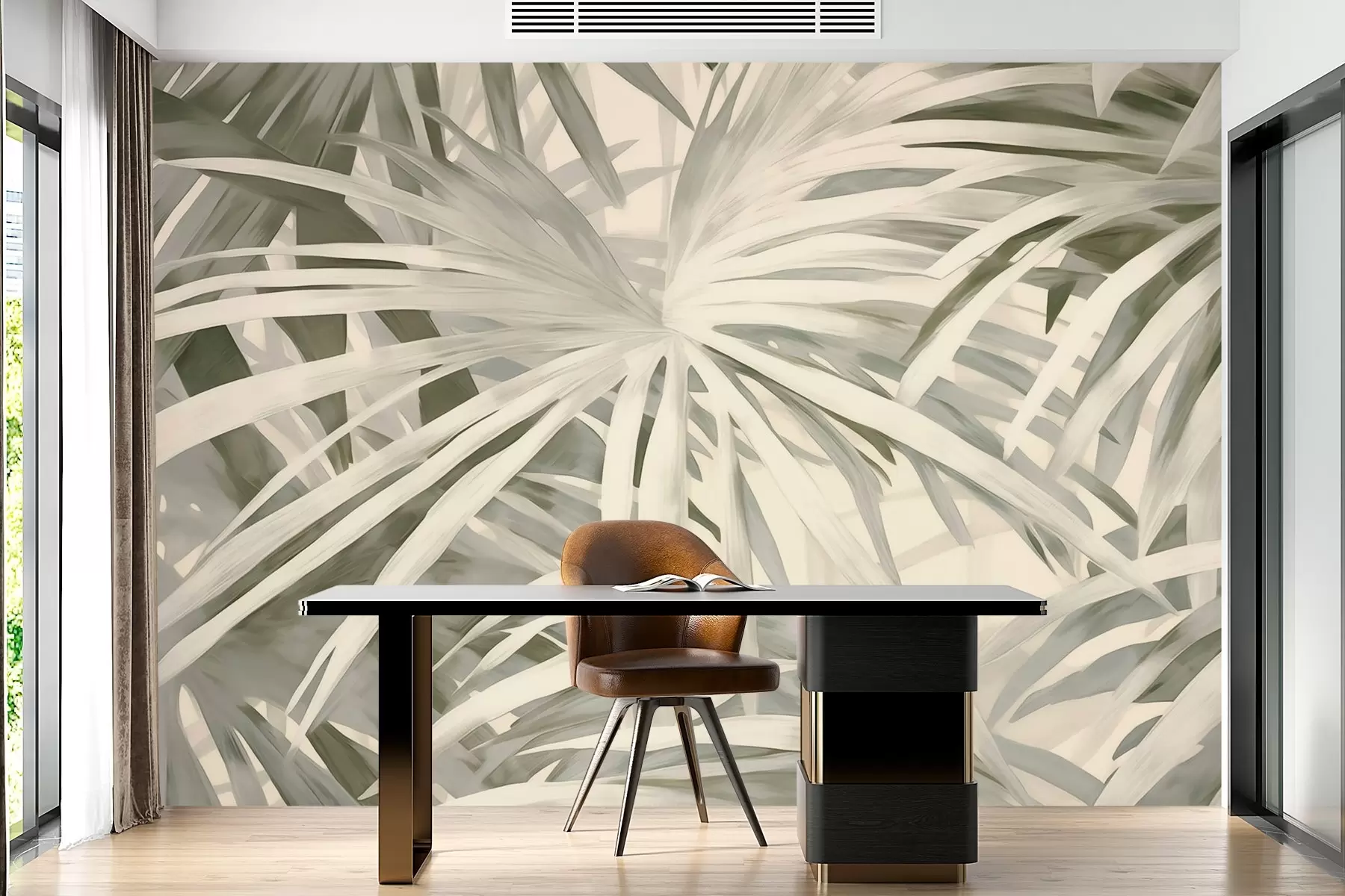 wall murals Tropical leaves imitation painting w03413
