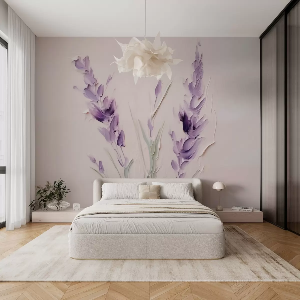 wall murals Lavender imitation painting w03418