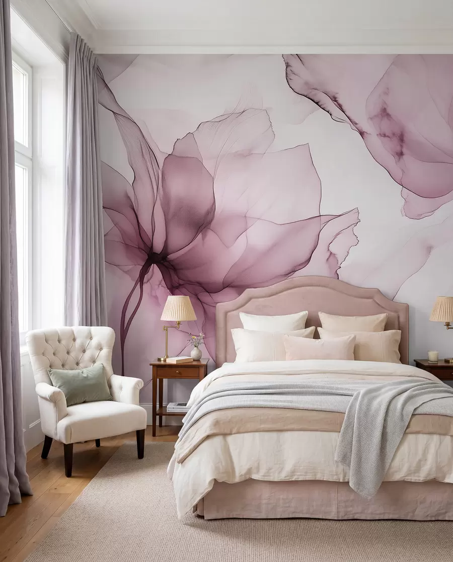 wall murals Blossoms in Plum w03406v1