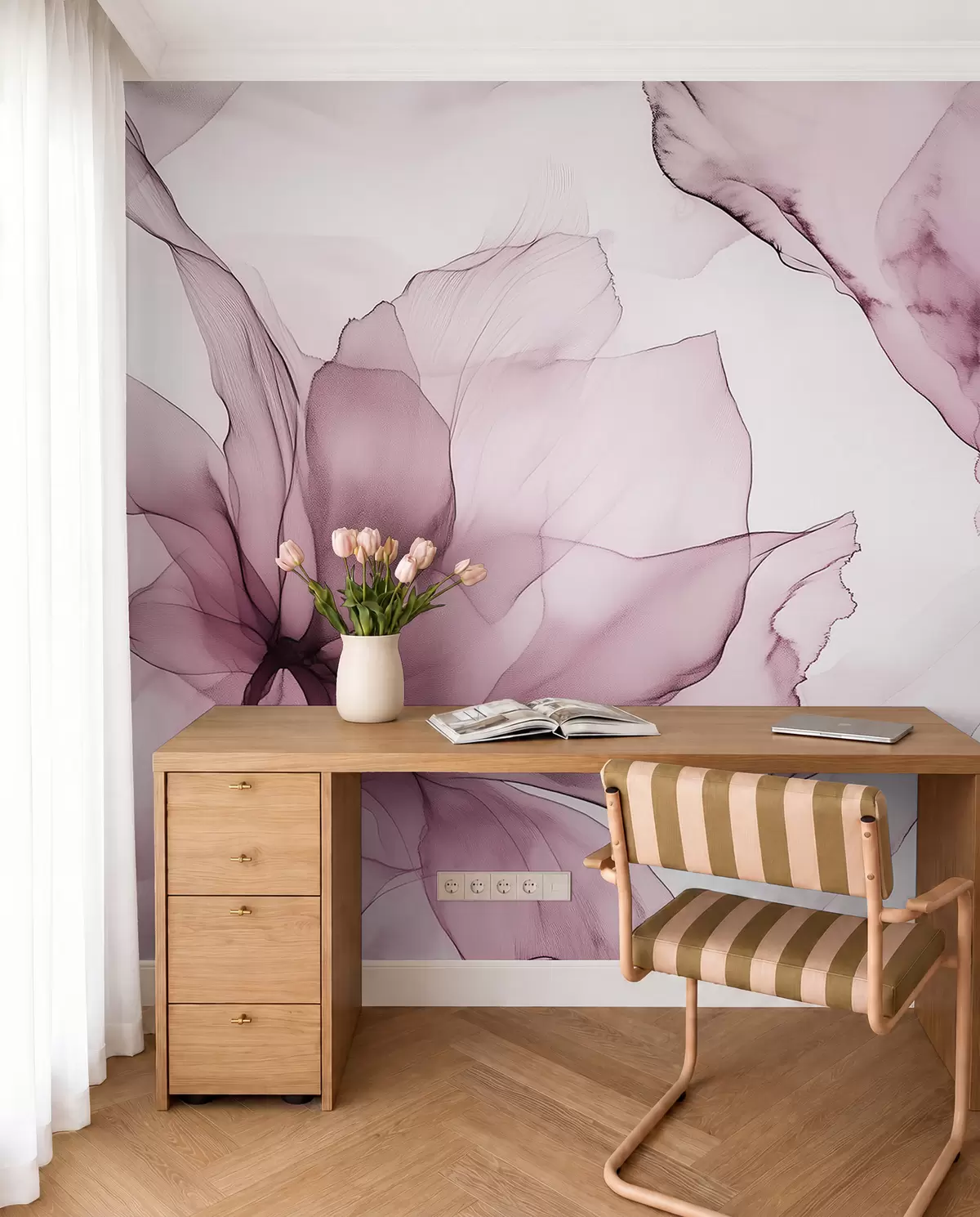 wall murals Blossoms in Plum w03406v1