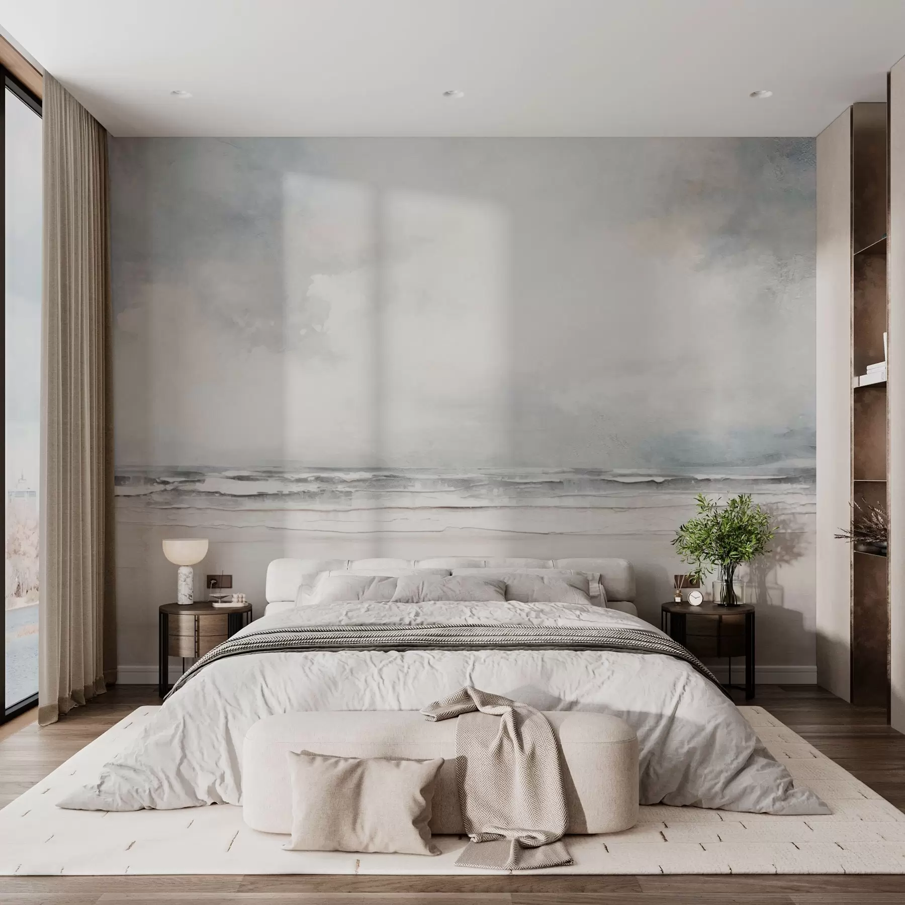 wall murals Abstract horizon of sky and sea meeting w03441