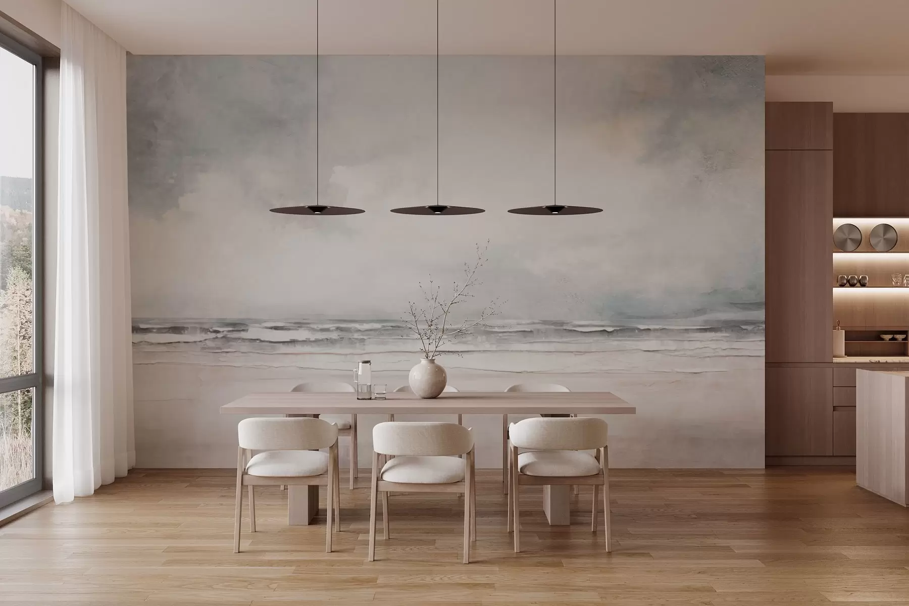 wall murals Abstract horizon of sky and sea meeting w03441