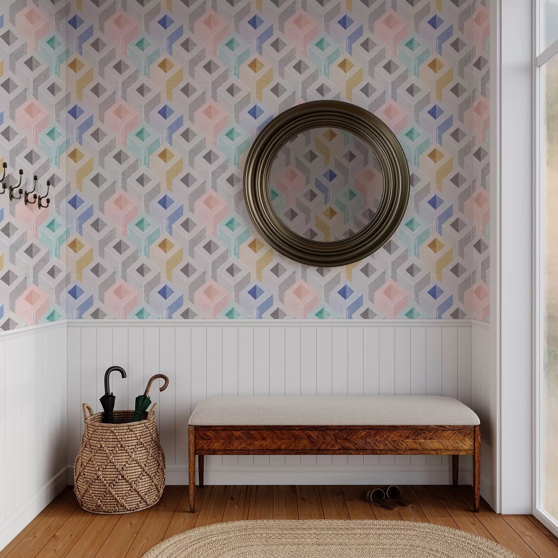 wall murals Multicolored parallelepipeds a00008