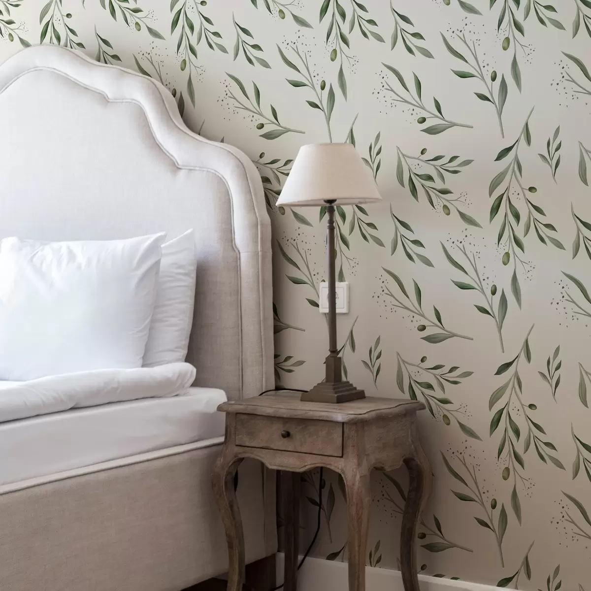 Wallpaper Delicate green olive branches a00030