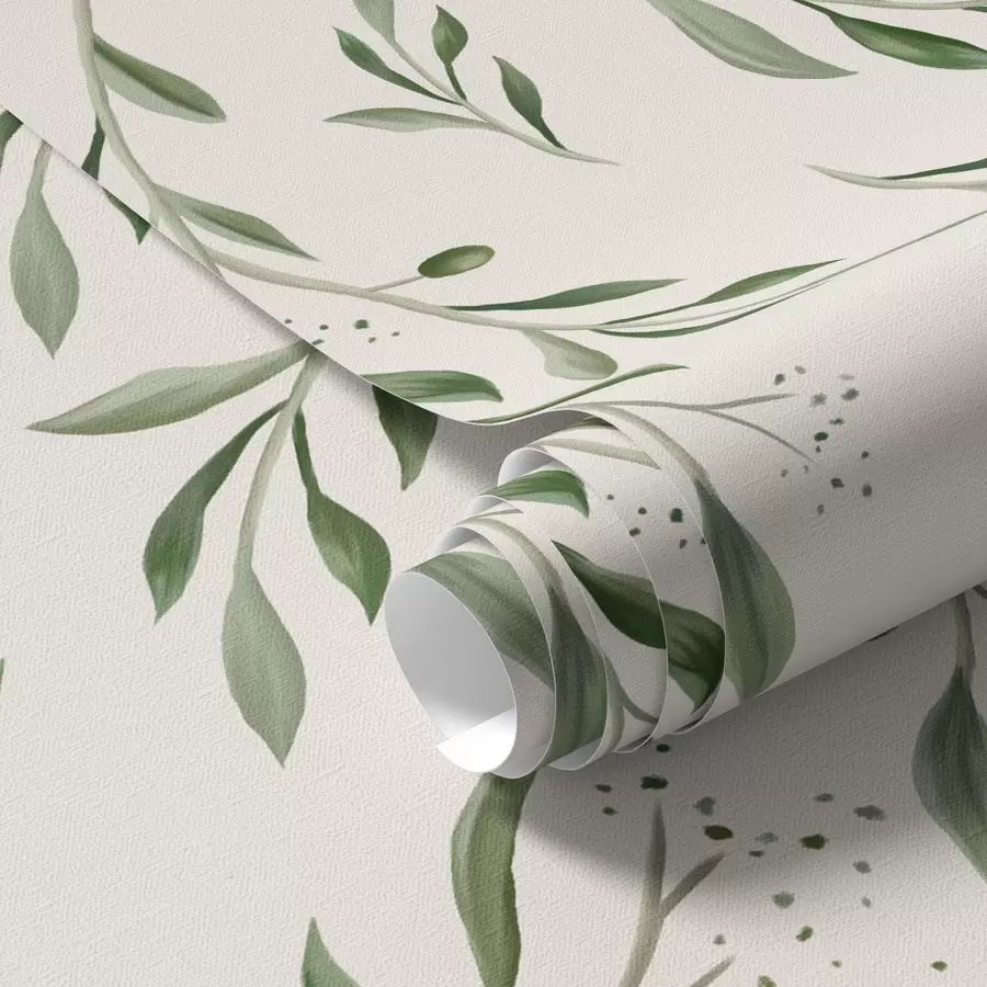 wall murals Delicate green olive branches a00030