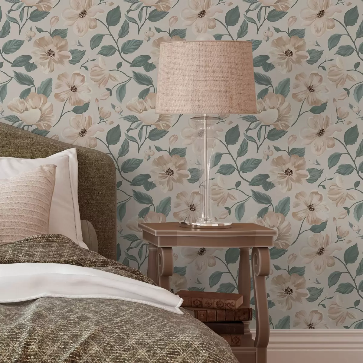 Wallpaper Delicate flower arrangement in pastel colors a00043