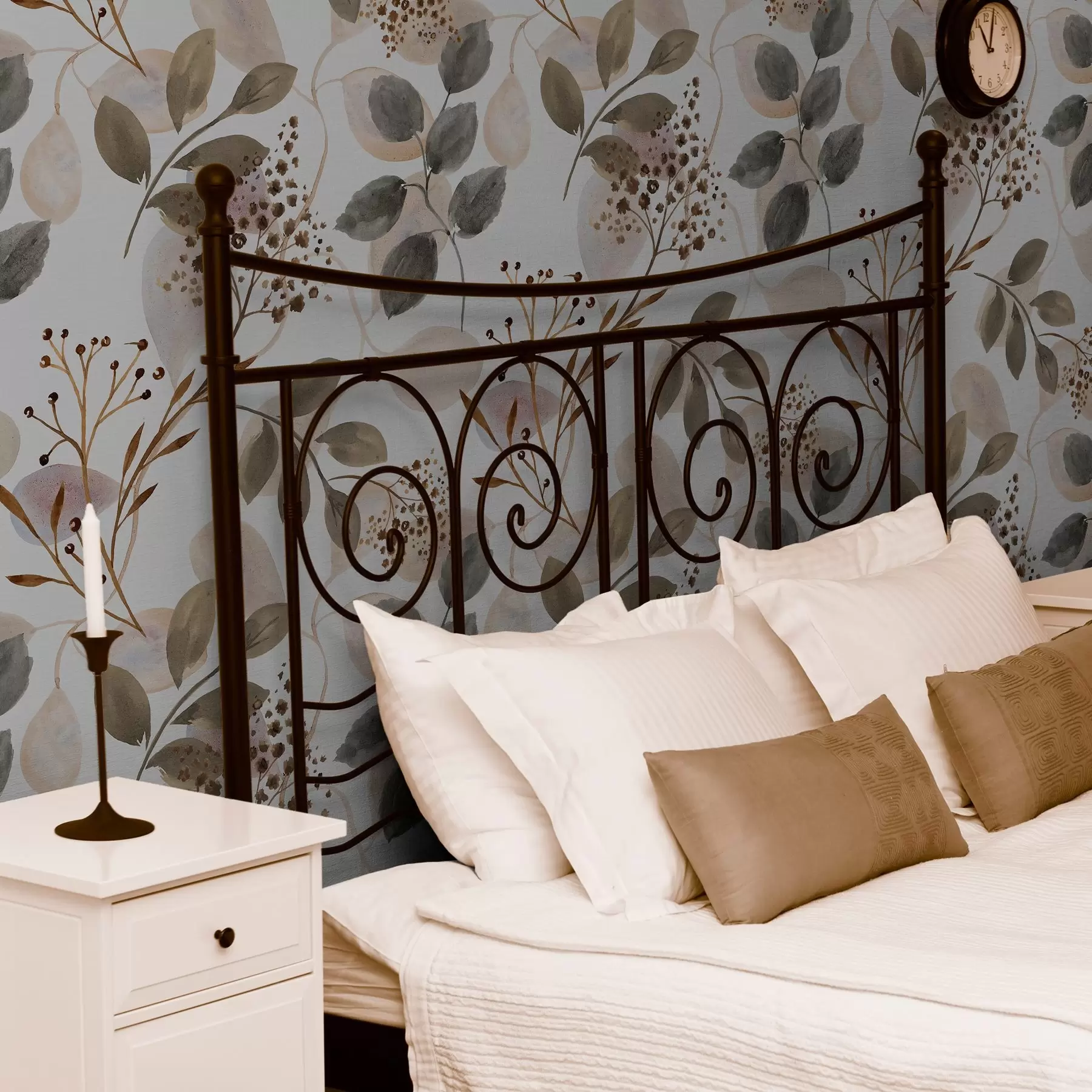 wall murals Autumn leaves in watercolor style a00048