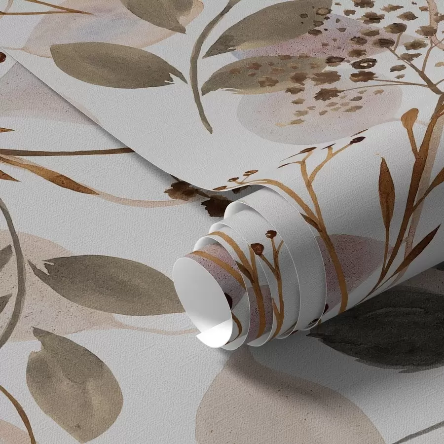 wall murals Autumn leaves in watercolor style a00048