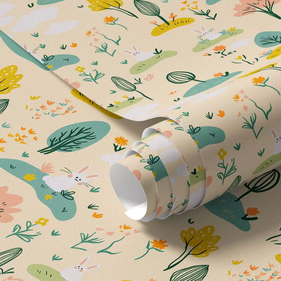 wall murals Small trees and rabbits a00081