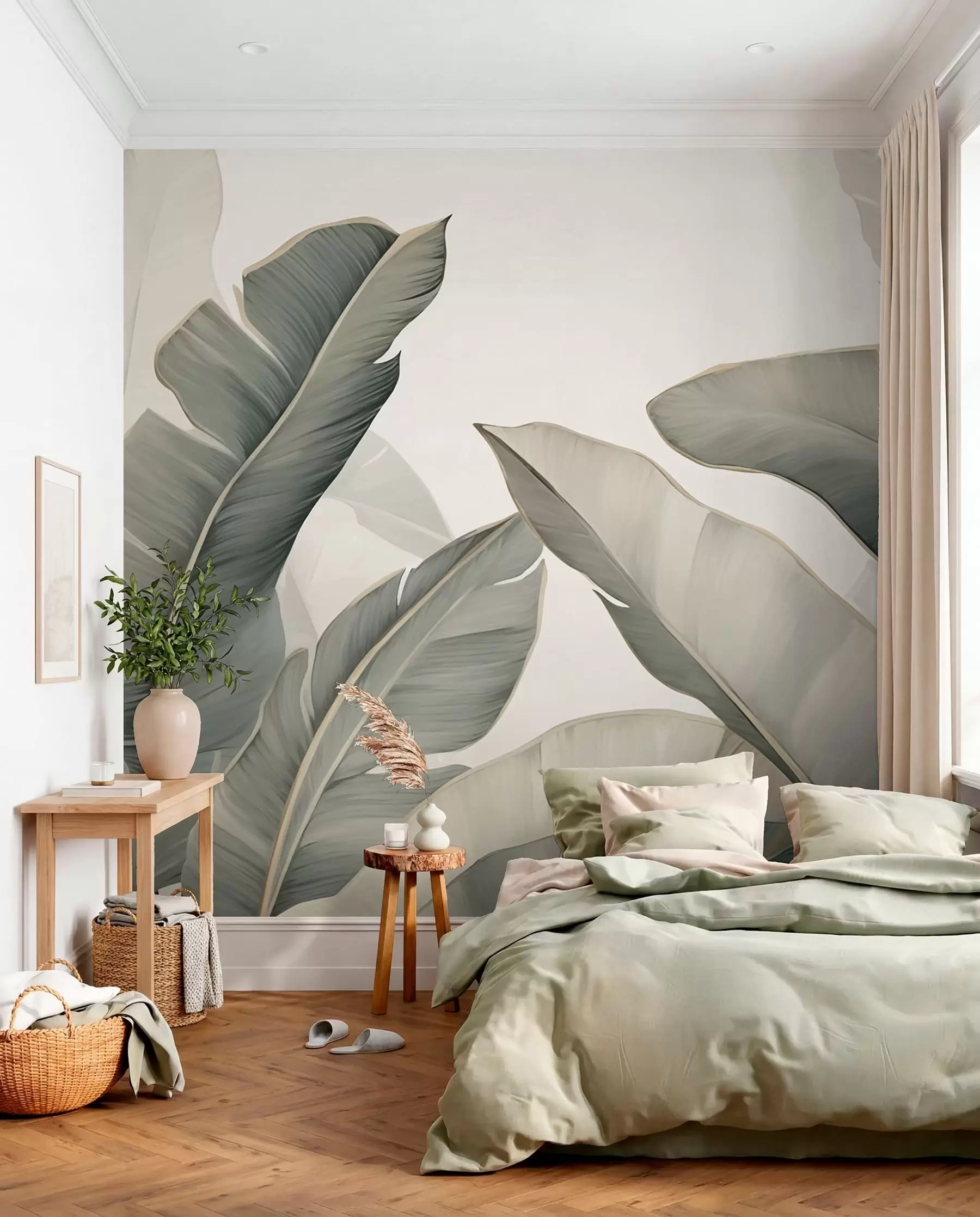 wall murals Tropical leaves w03427