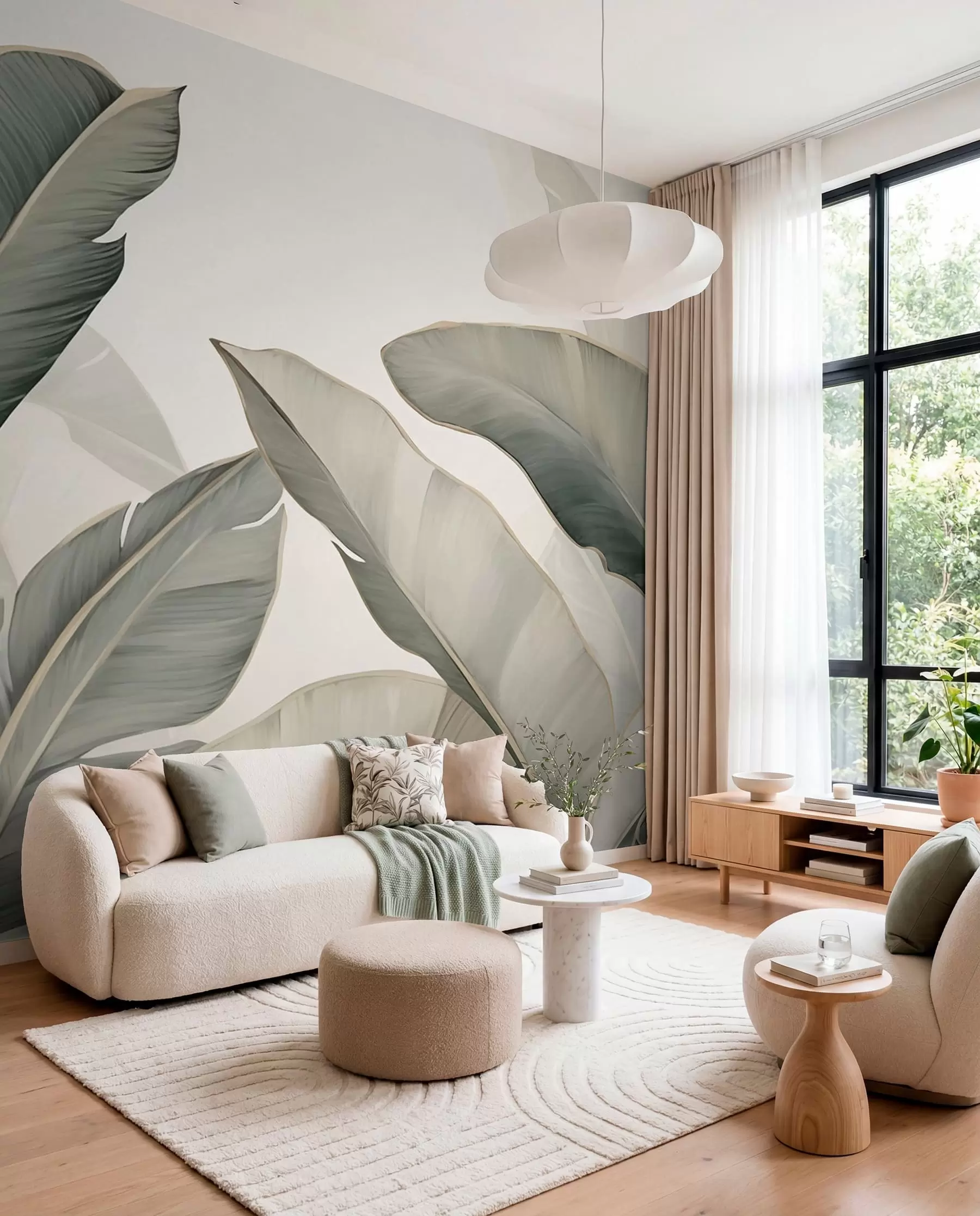 wall murals Tropical leaves w03427