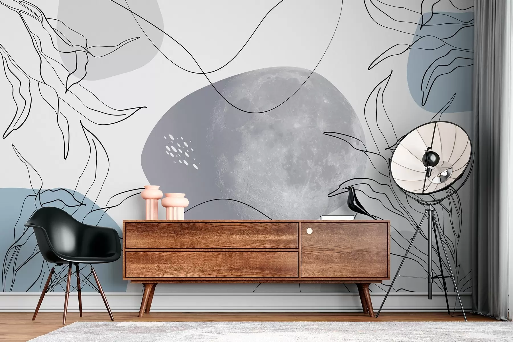 wall murals Abstraction spots and vegetation w03470v1