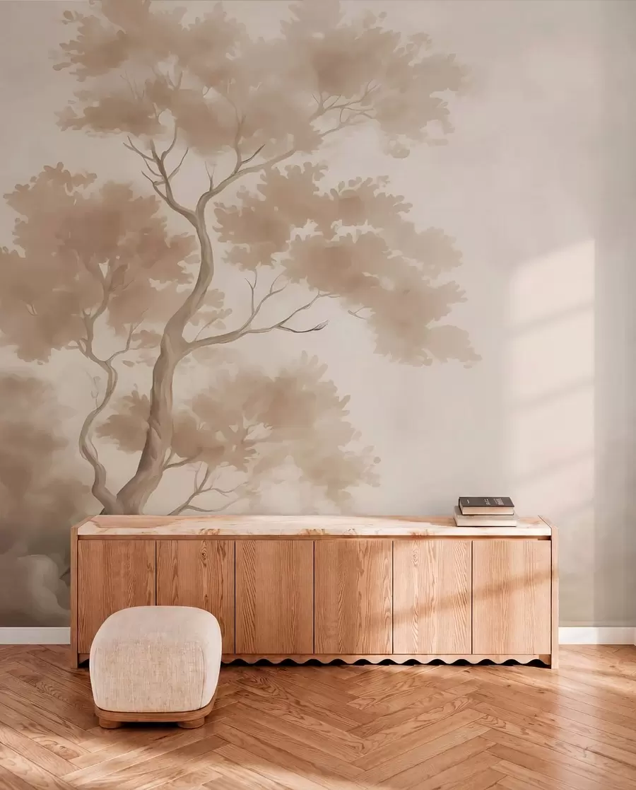 wall murals Tree imitation of blurred watercolor w03471