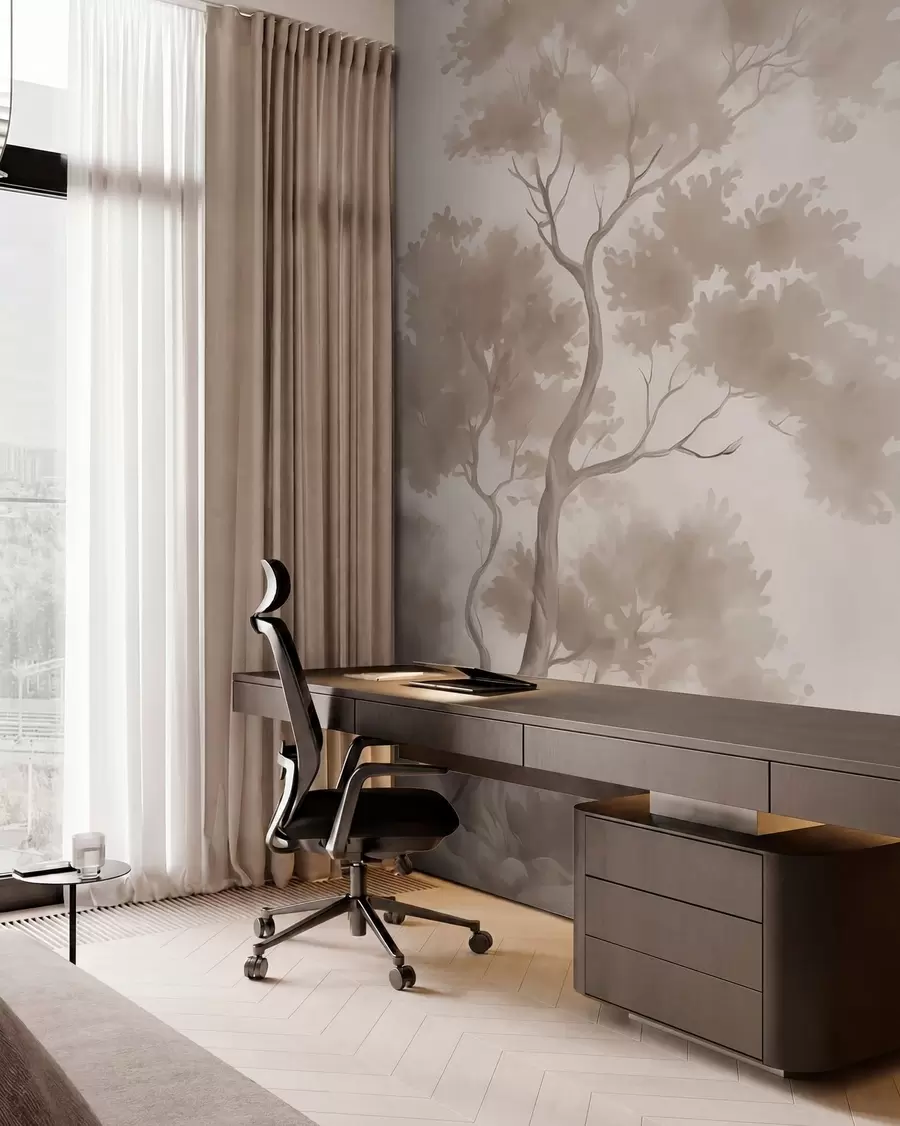 wall murals Tree imitation of watercolor blurred  w03471v1