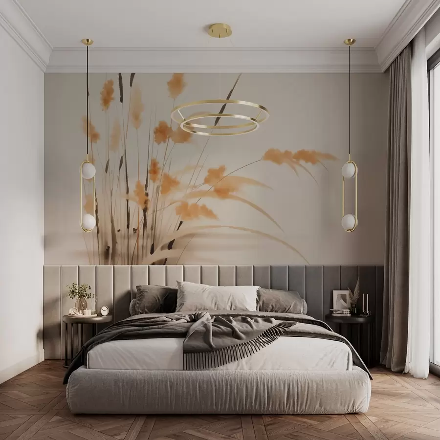 wall murals Reed imitation watercolor w03463