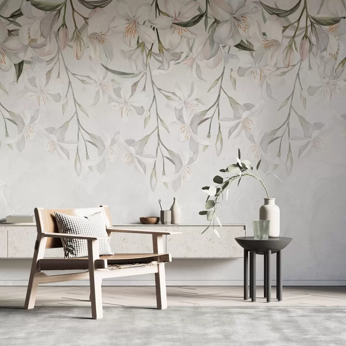 wall murals Delicate jasmine flowers from above w03482