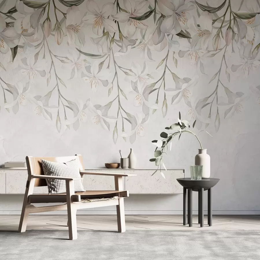 wall murals Delicate jasmine flowers from above w03482