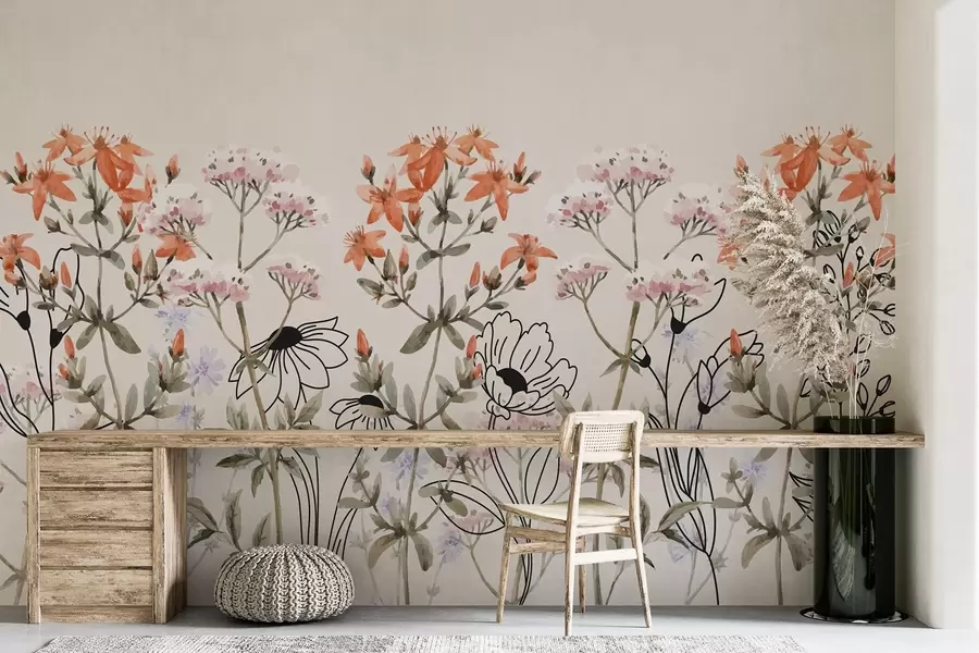 wall murals Wild plants and flowers w03485