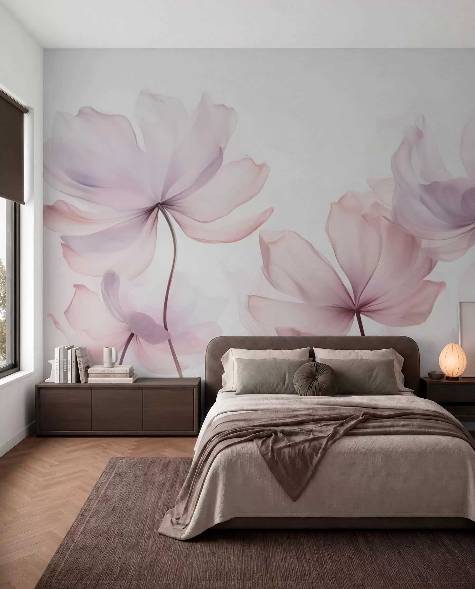wall murals Blush and Lilac Blooms w03521