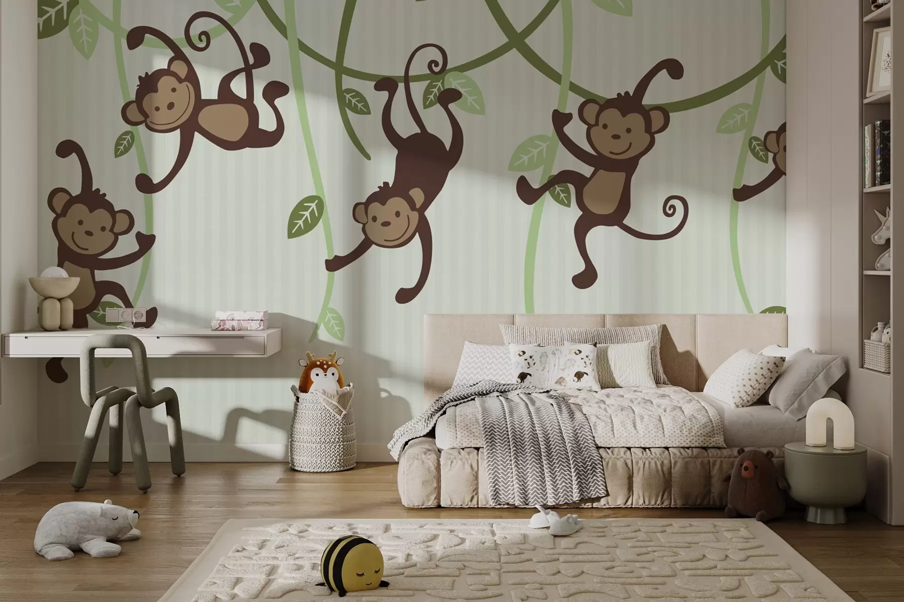 wall murals Monkeys on vines w03477