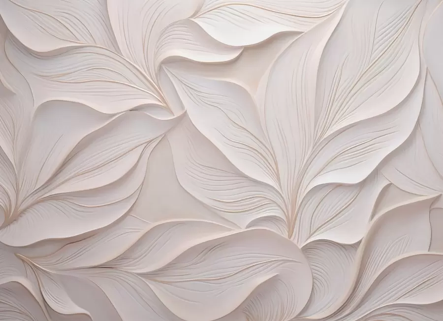 wall murals Delicate foliage in the style of bas-relief w03520