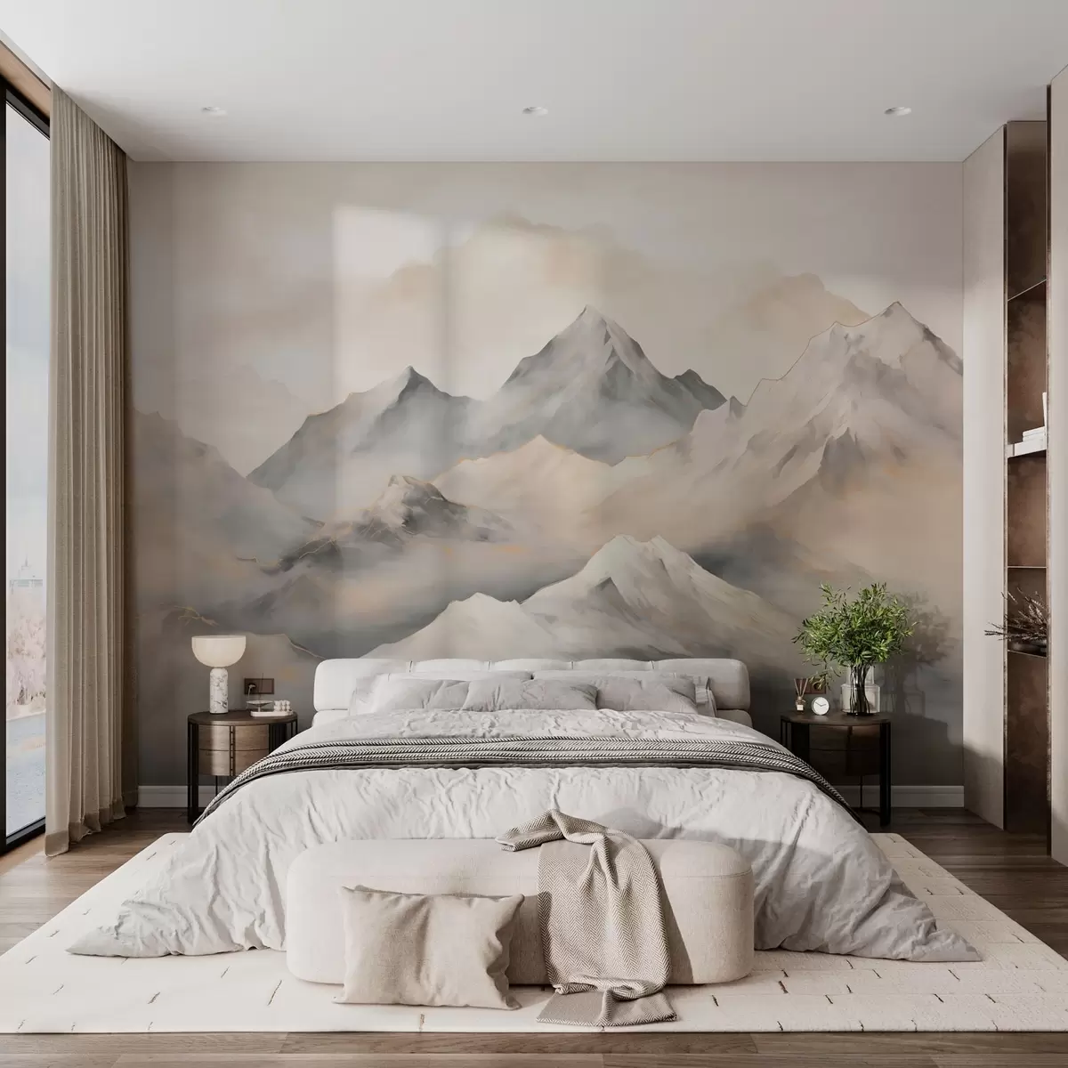 wall murals Misty mountains w03519