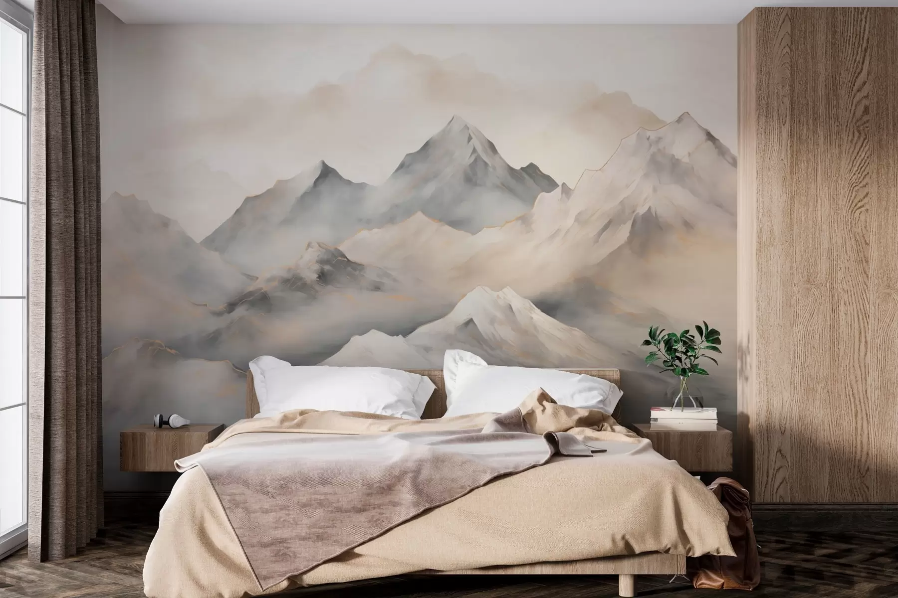 wall murals Misty mountains w03519