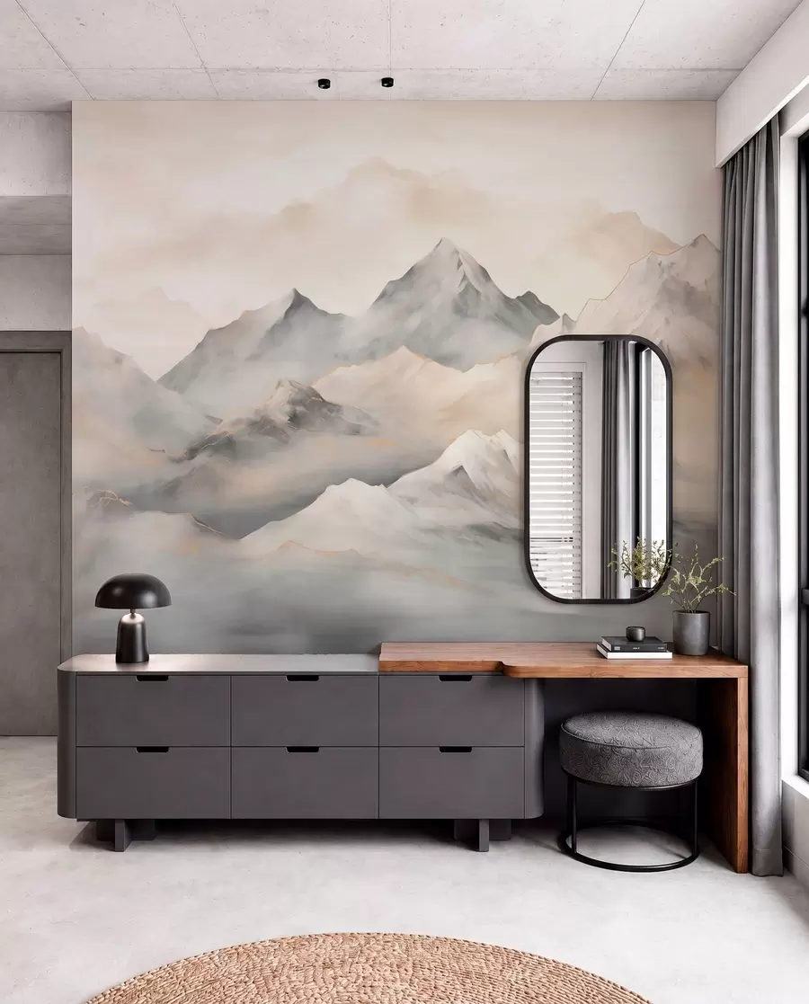 wall murals Misty mountains w03519