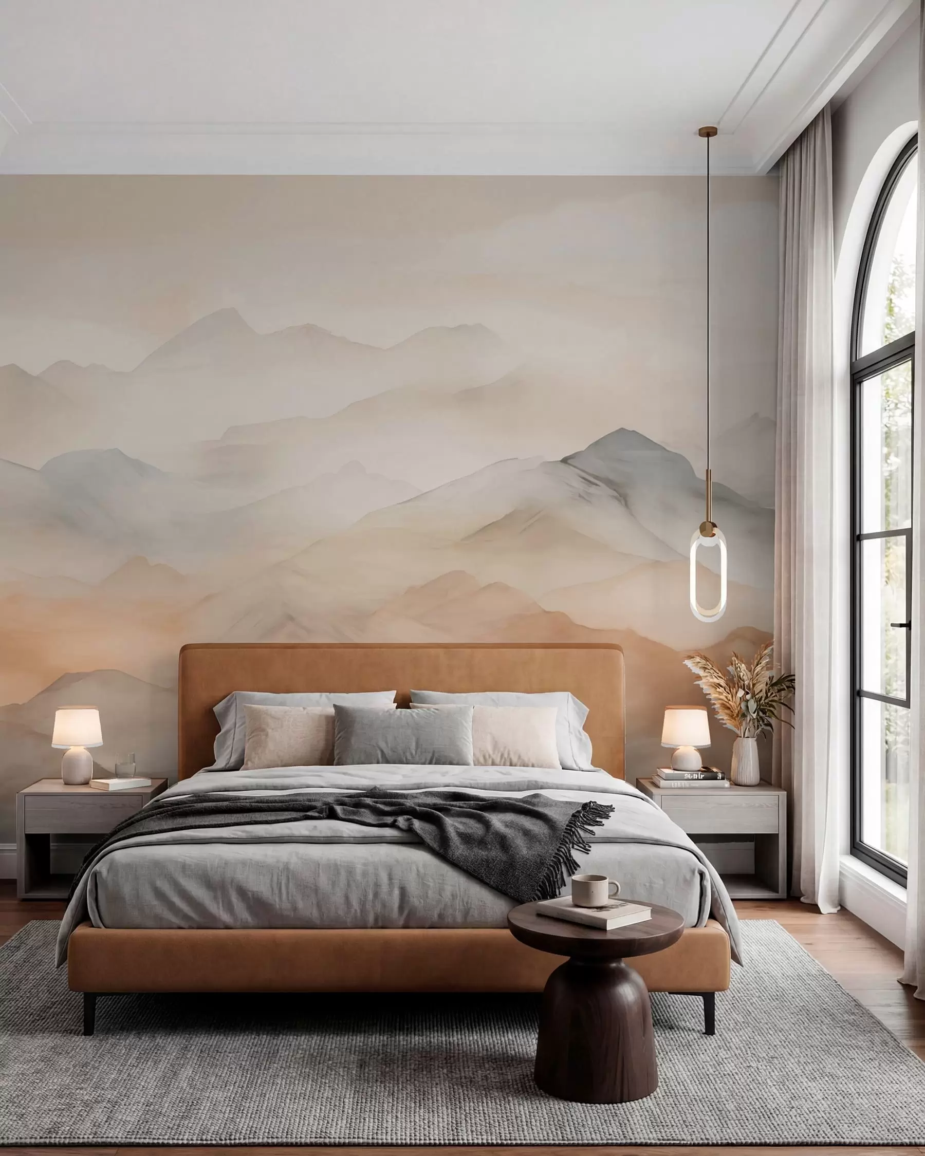 wall murals Mountain Layers in Cream w03535