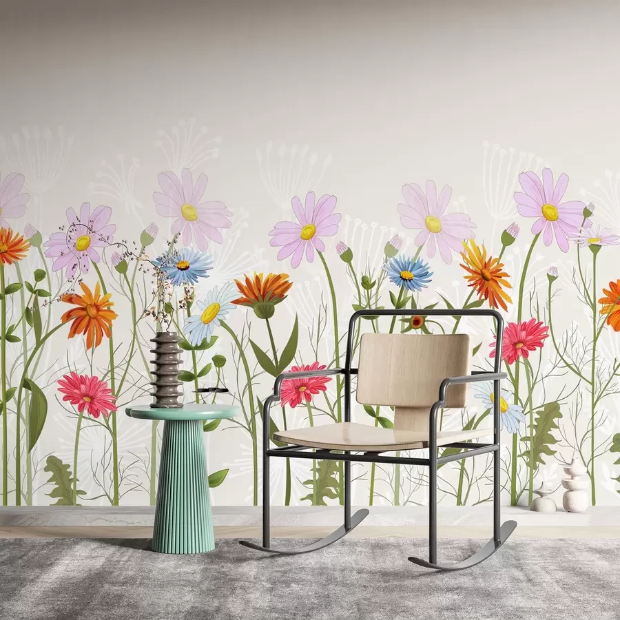 wall murals Bright wild flowers w03484