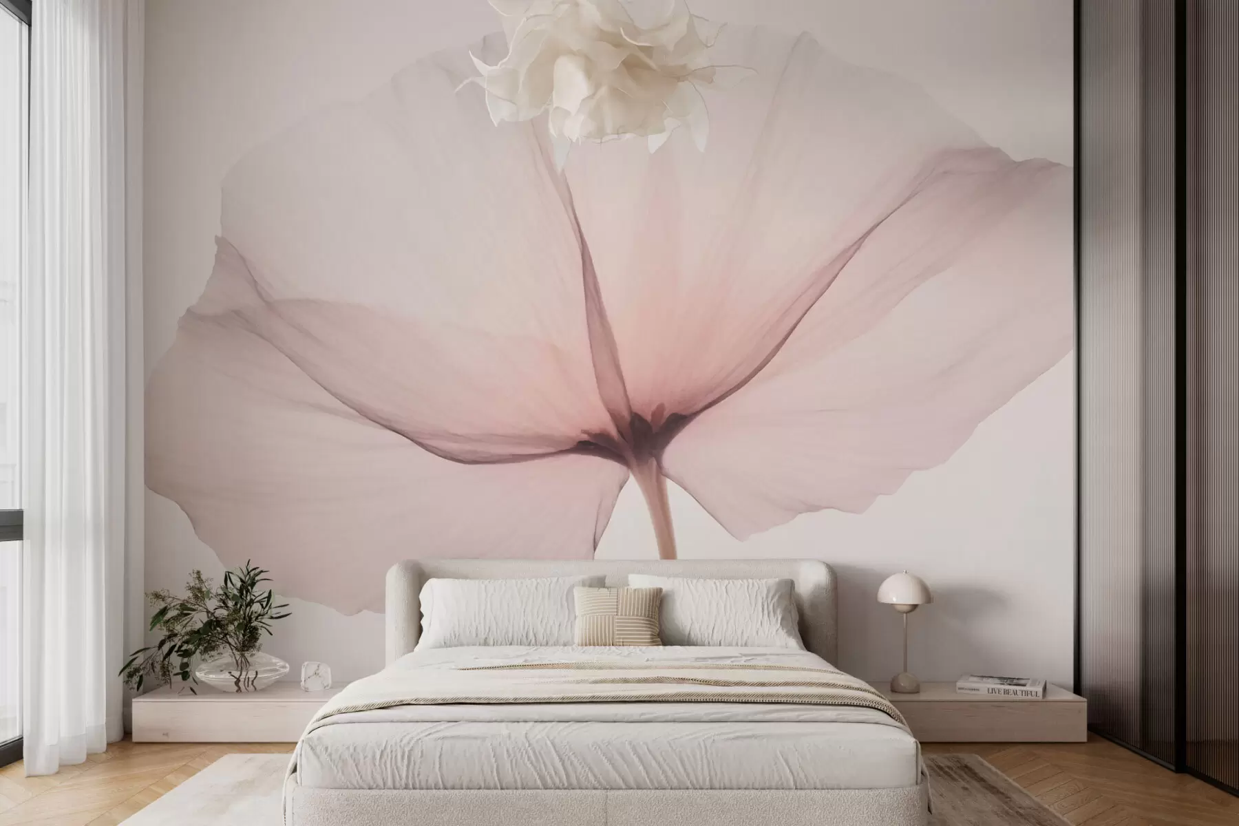 wall murals Tender pink flower w03496