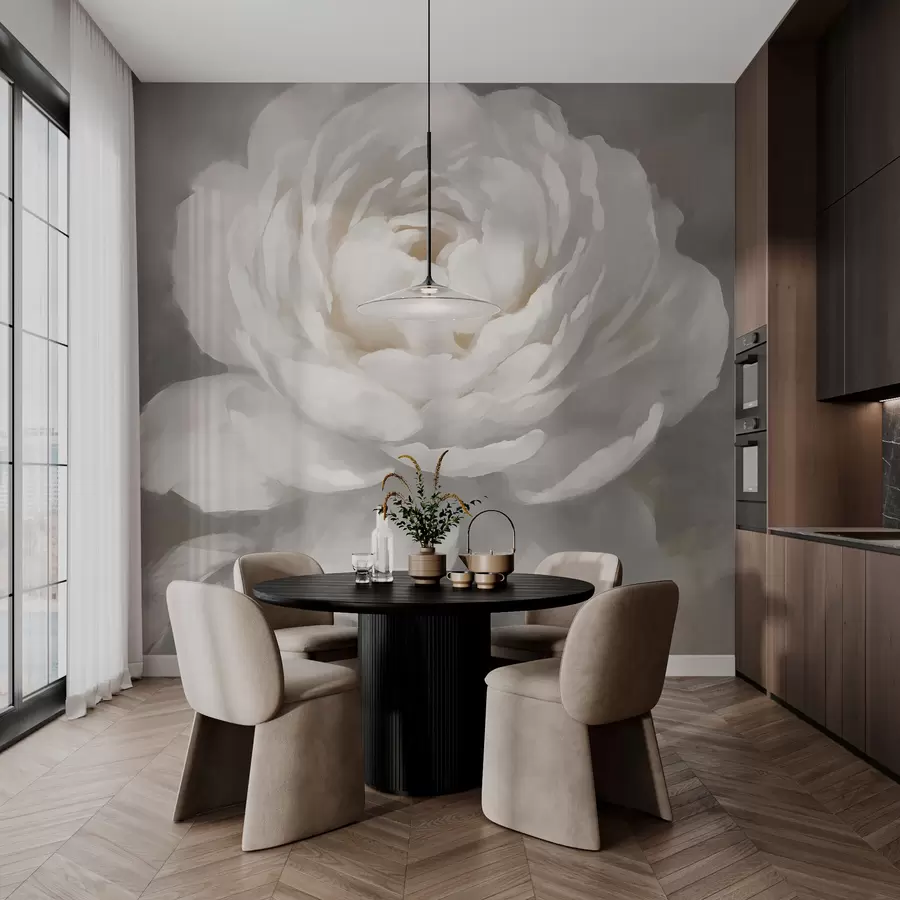 wall murals Big white flower w03486