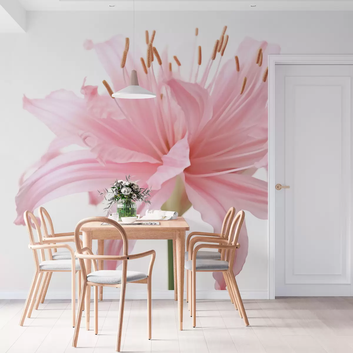 wall murals Big pink flower w03488