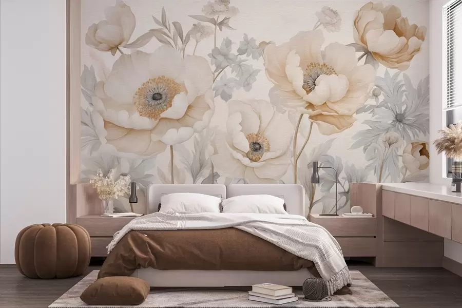 wall murals Watercolor painted bouquet of flowers w03555v2
