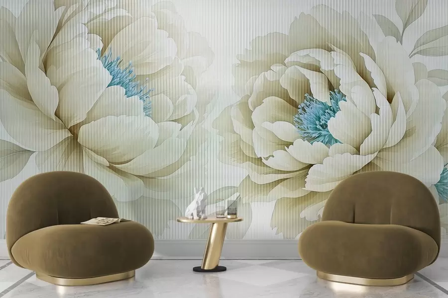 wall murals Peonies behind glass w03557v2