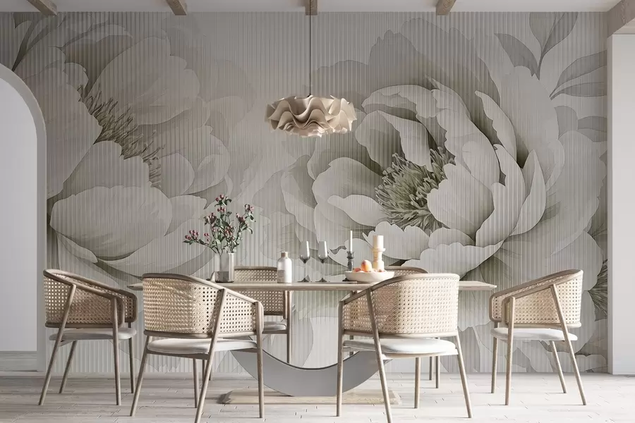 wall murals Peonies behind glass w03557v3