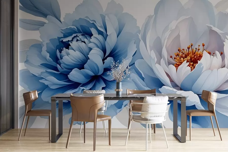 wall murals Lush peonies watercolor w03558
