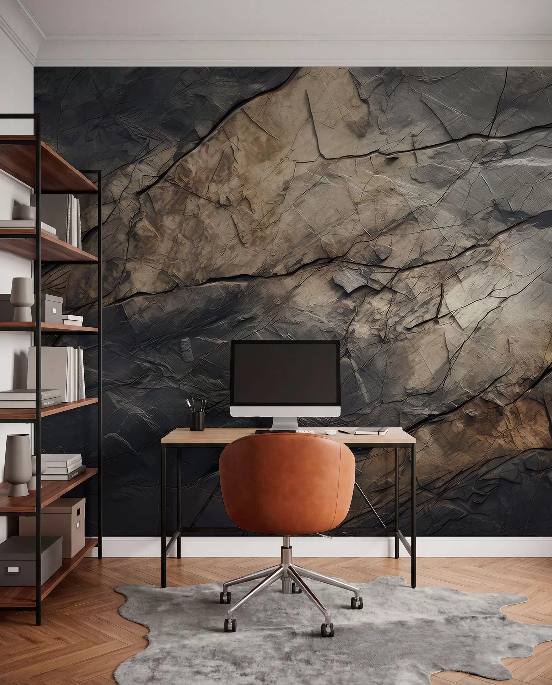 wall murals Dark Stone Traces w03561