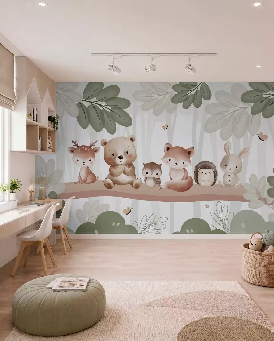 wall murals Woodland Animal Lineup w03411