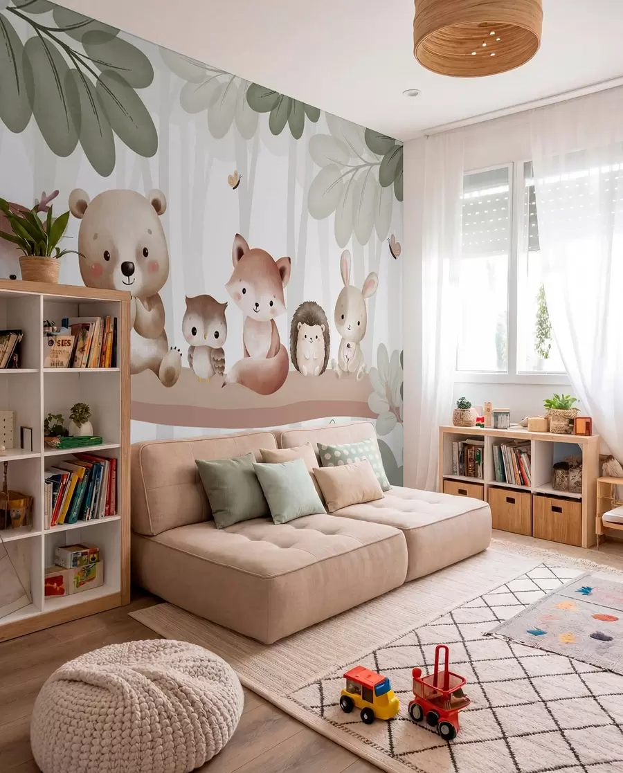 wall murals Woodland Animal Lineup w03411