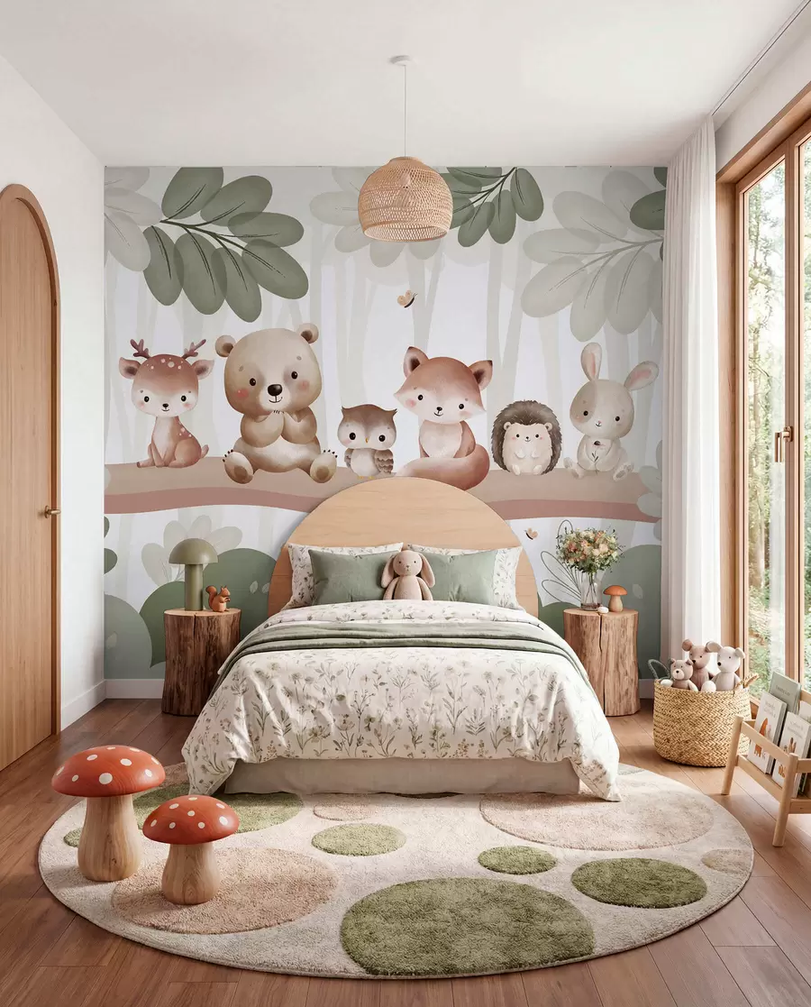 wall murals Woodland Animal Lineup w03411