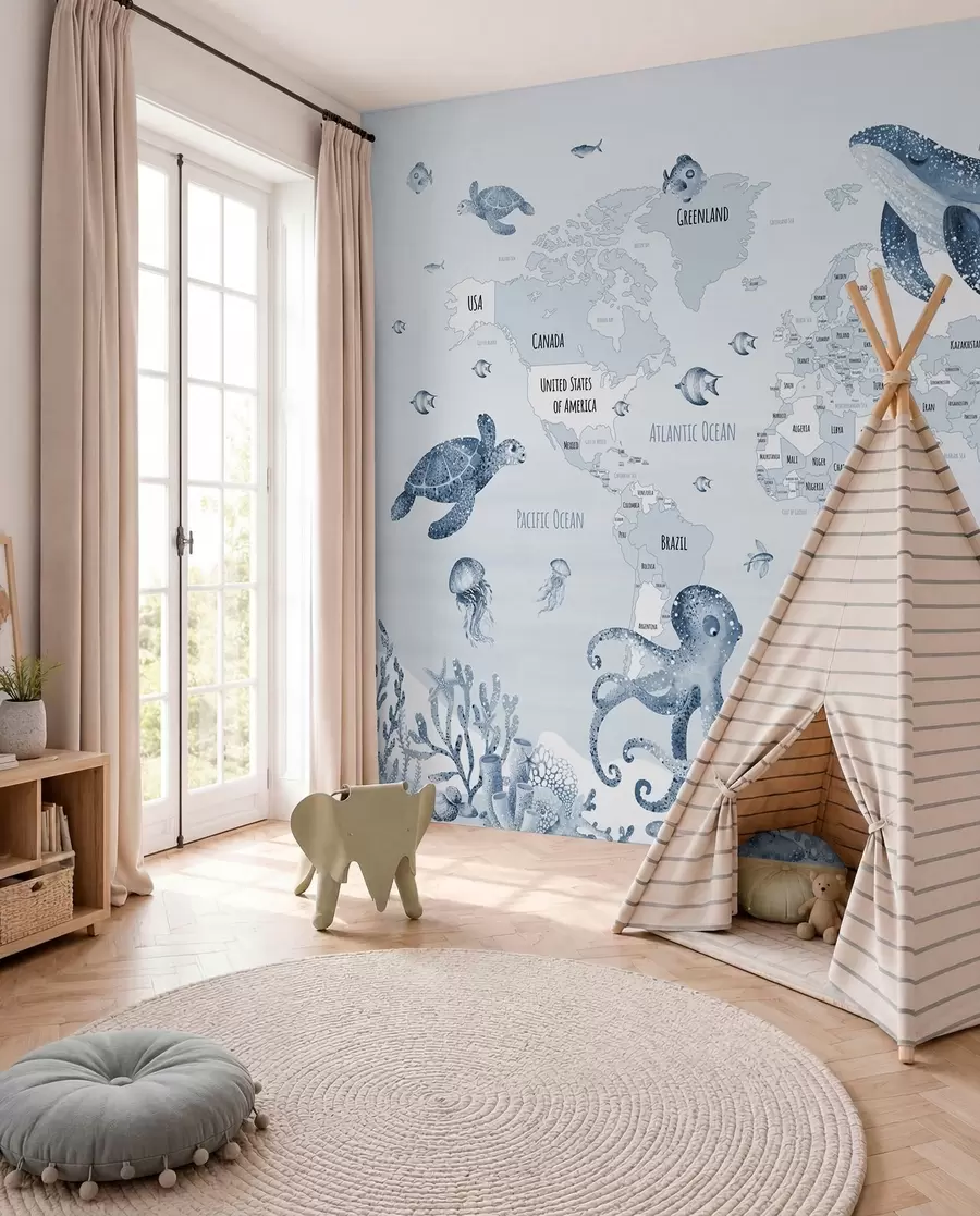 wall murals Sea and joy w03526v3